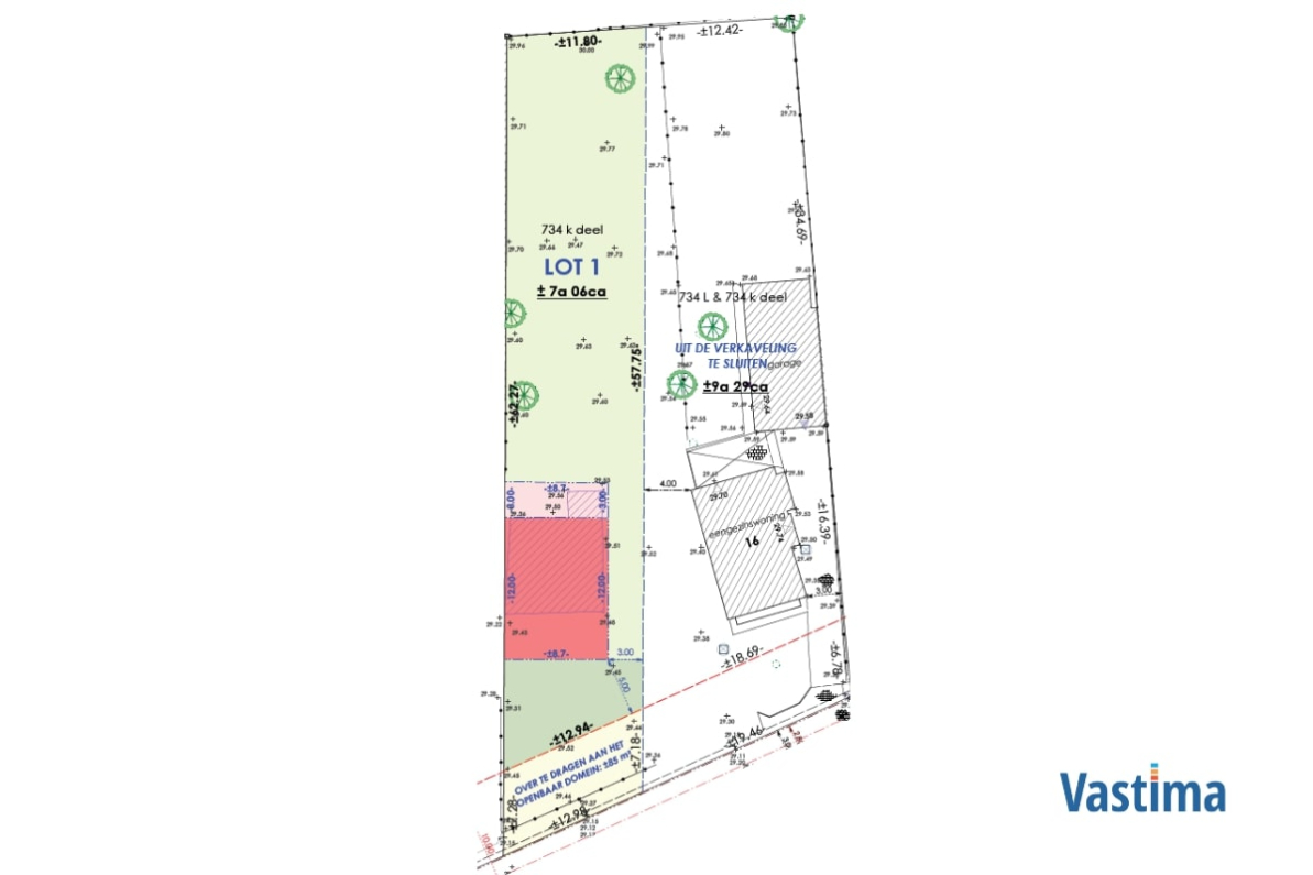 Immo Vastima - Grond Te koop Lede - Bouwgrond in verkeersluwe straat nabij dorpskern Lede