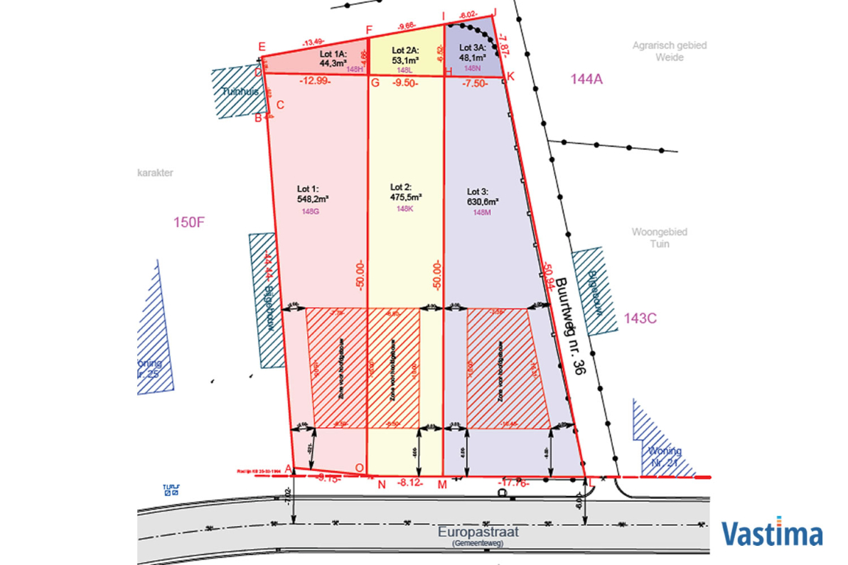 Immo Vastima - Grond Te koop Baardegem - Bouwgrond voor halfopen bebouwing in Baardegem - Lot 01